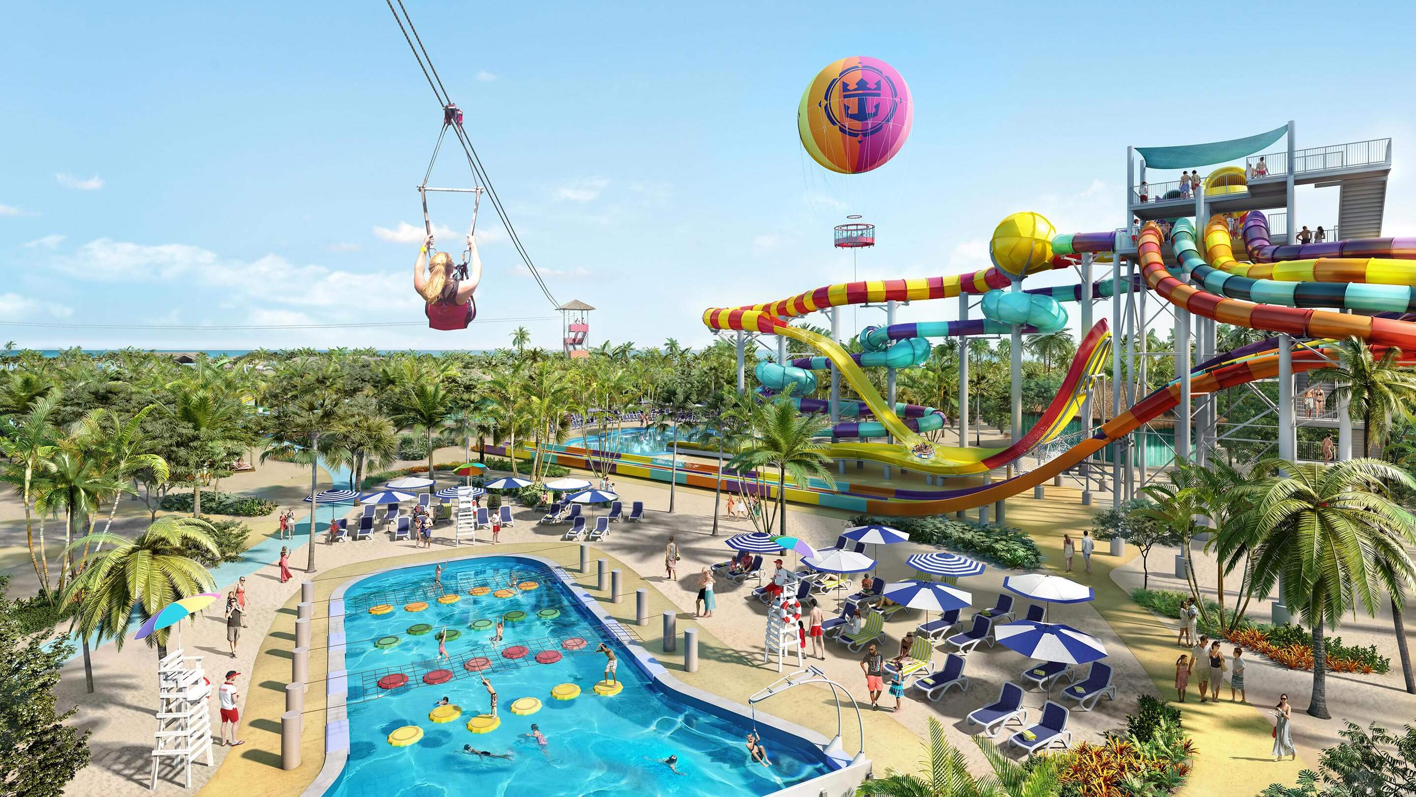 Perfect Day Island CocoCay Bahamas Zipline Over Family Water Fea